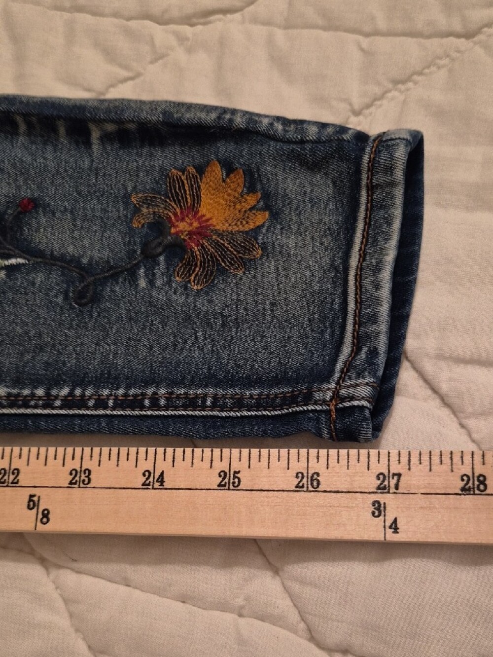 VENUS Blue Skinny Jeans with Floral Embroidery - Picture 6 of 11